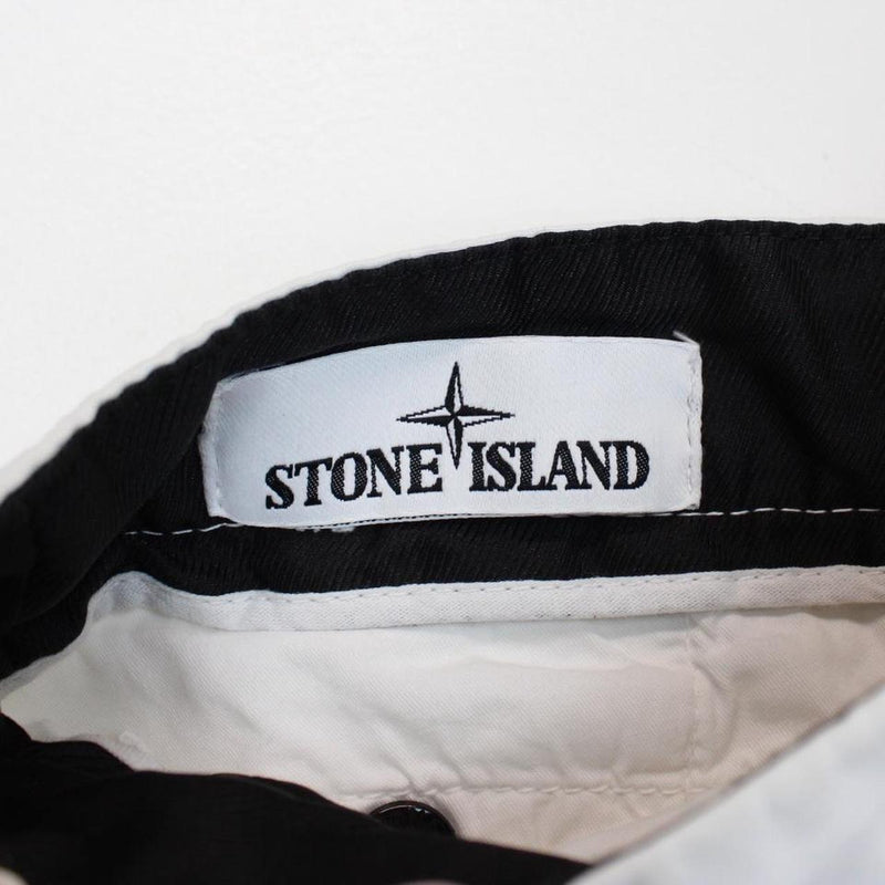 Stone Island SS 2017 White Bermuda Cotton Cargo Shorts