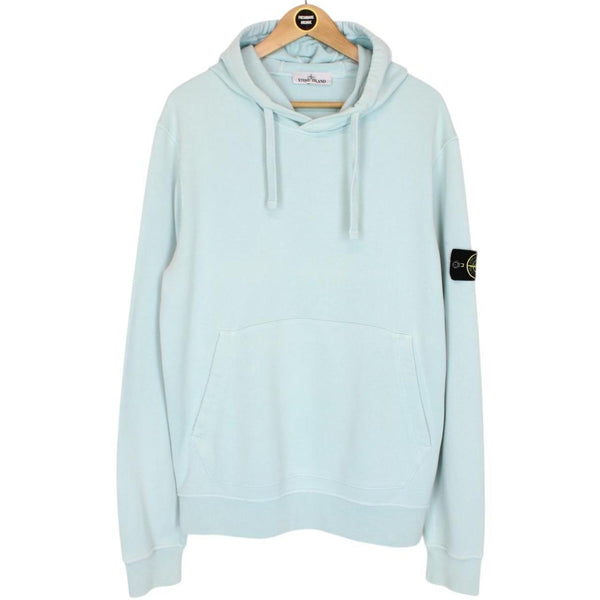 Stone Island SS 2022 Light Blue Cotton Hoodie Jumper