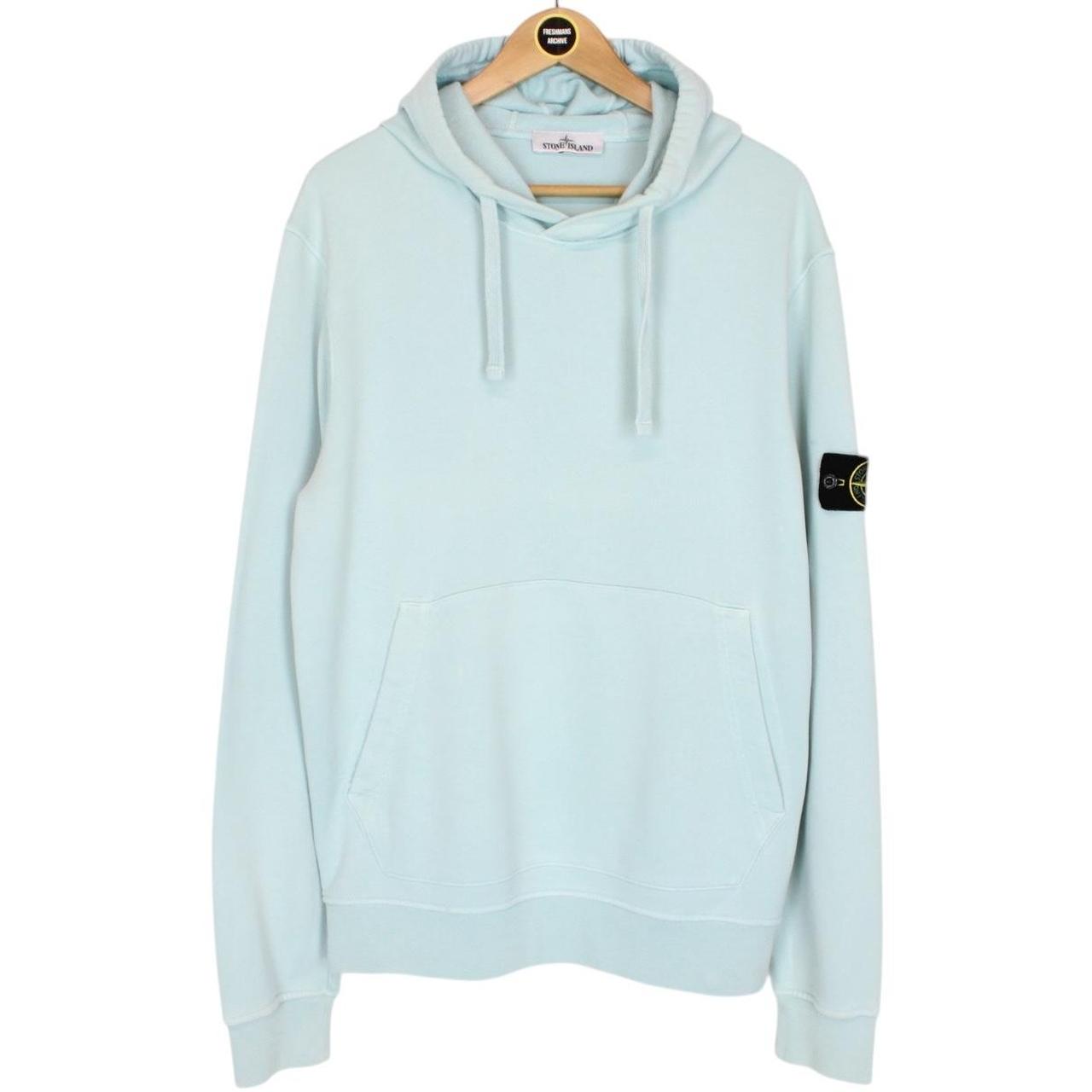 Stone Island SS 2022 Light Blue Cotton Hoodie Jumper