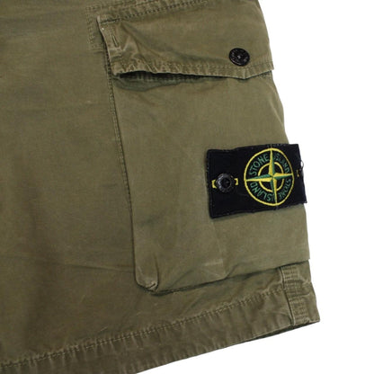 Stone Island SS 2021 Khaki Green Bermuda Cotton Cargo Shorts