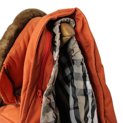 Burberry London Orange Nylon Blend Down Nova Check Gilet
