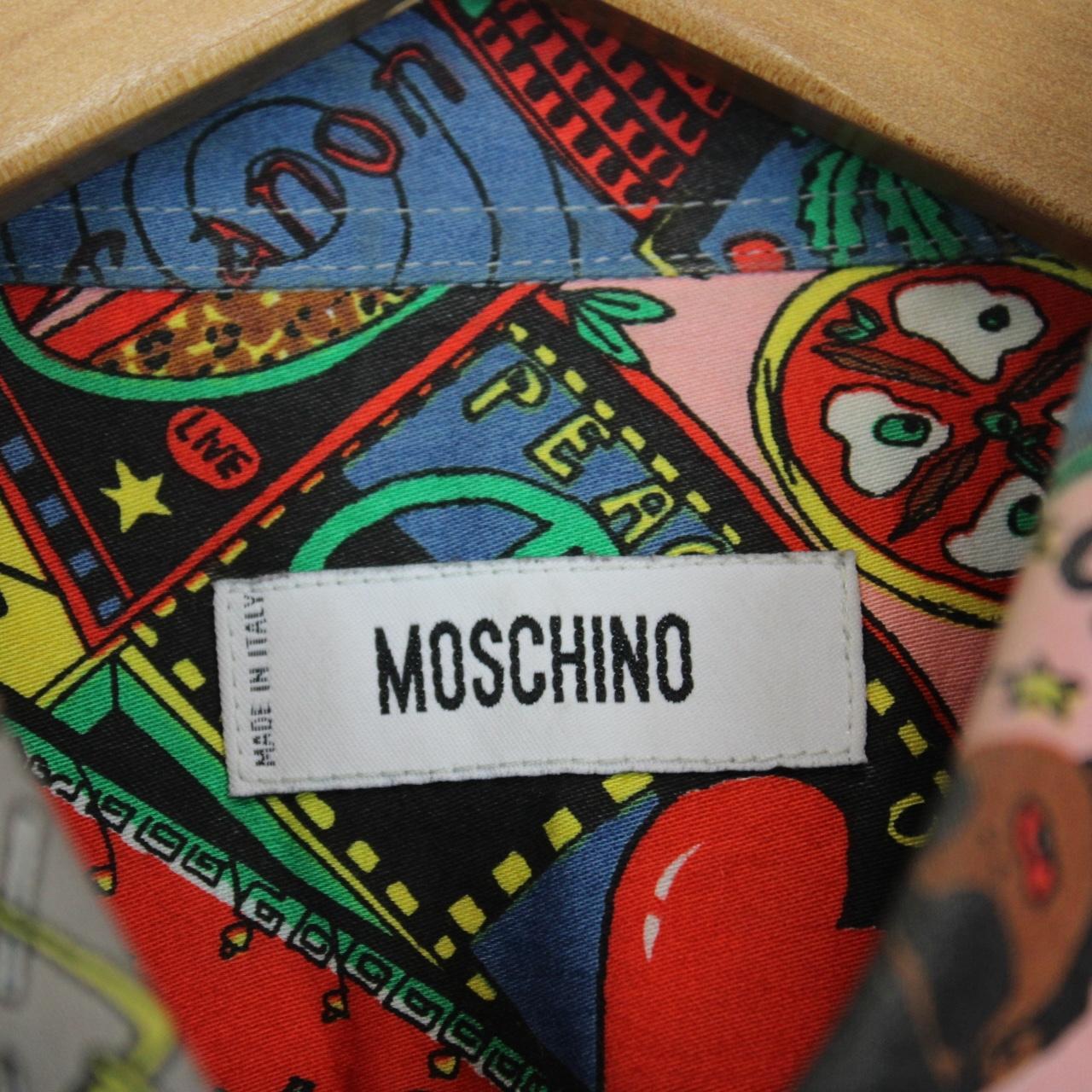Vintage 90s Moschino Multicoloured Cartoon Print Long Sleeve Shirt