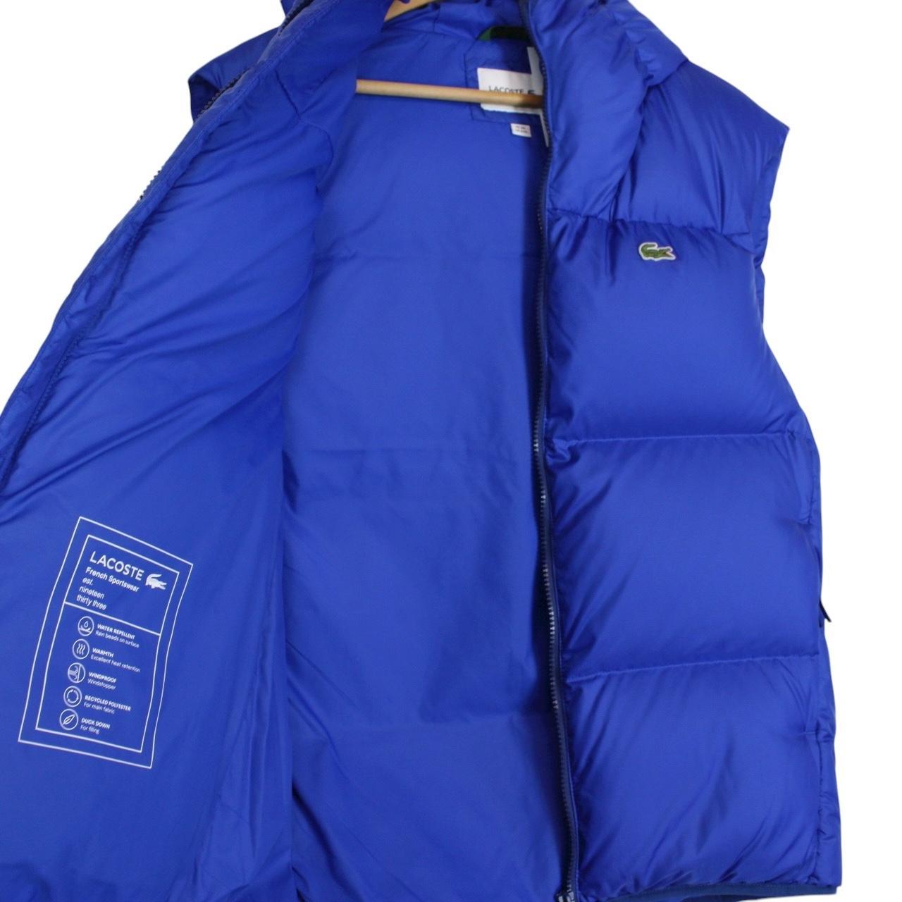 Lacoste Blue Full Zip Down Water Repellent Gilet / Bodywarmer