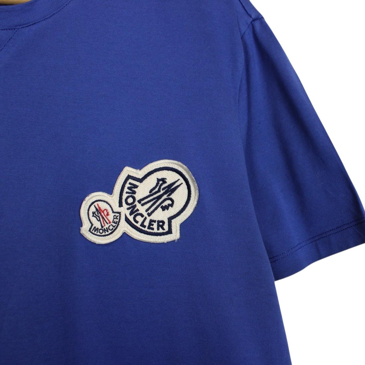 Moncler Maglia Blue Double Logo Short Sleeve T-Shirt