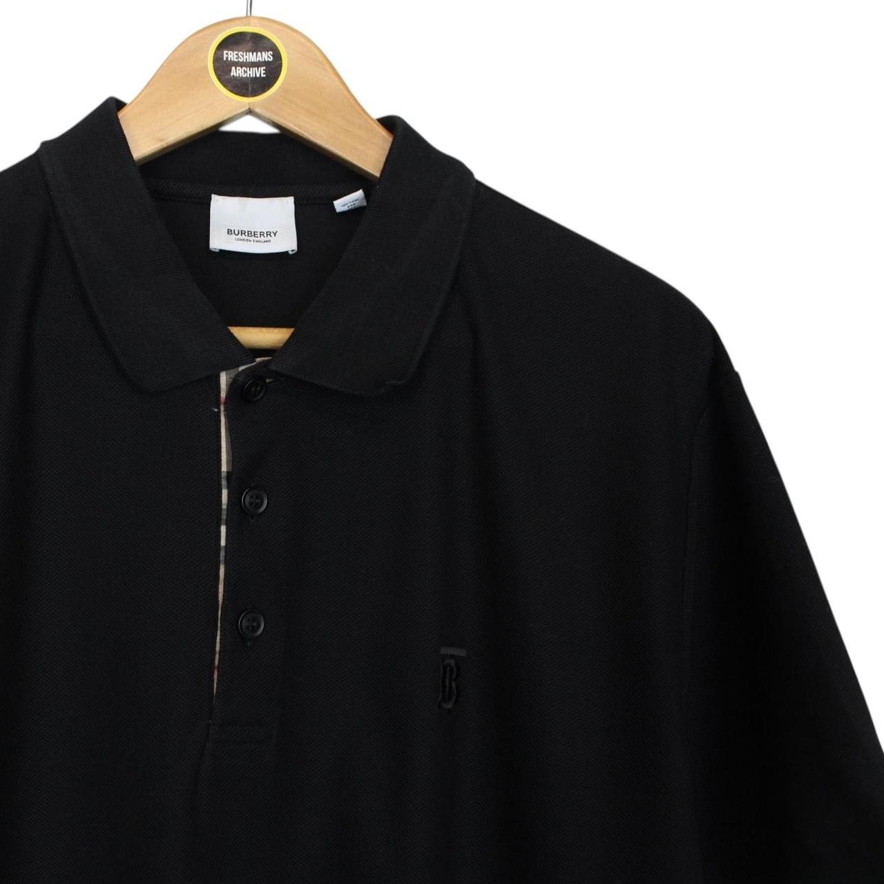Burberry Black and Tan Nova Check Short Sleeve Cotton Polo Shirt