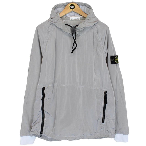 Stone Island AW 2018 Silver Nylon Metal Pullover Smock Jacket
