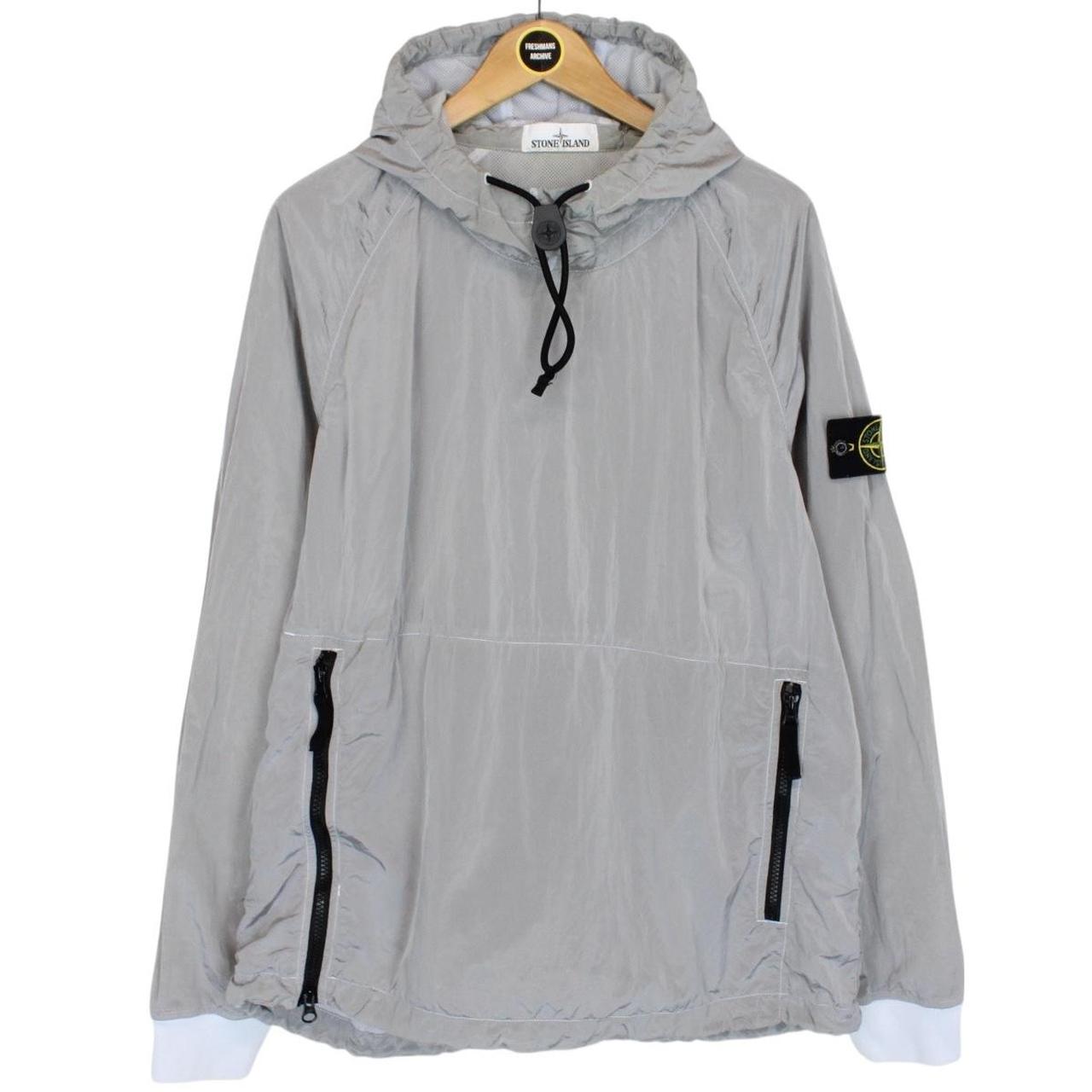 Stone Island AW 2018 Silver Nylon Metal Pullover Smock Jacket