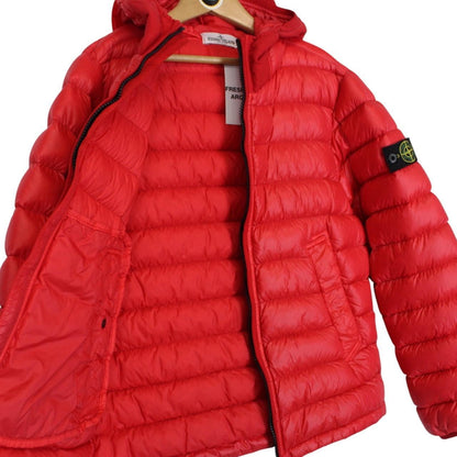 Stone Island Junior AW 2017 Red Garment Dyed Micro Yarn Down Puffer Jacket