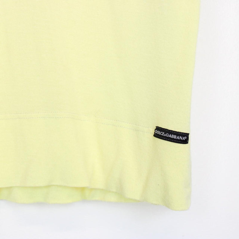 Vintage Dolce and Gabbana Yellow Short Sleeve Cotton T-Shirt