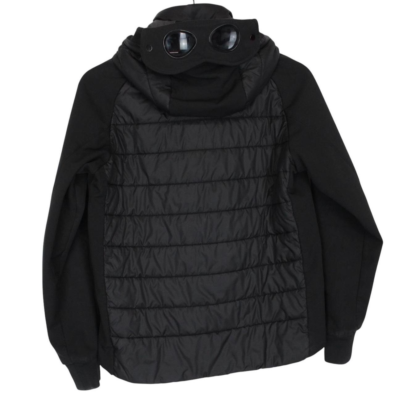 CP Company Black Full Zip Hybrid Quilted Soft Shell Goggle Jacket
