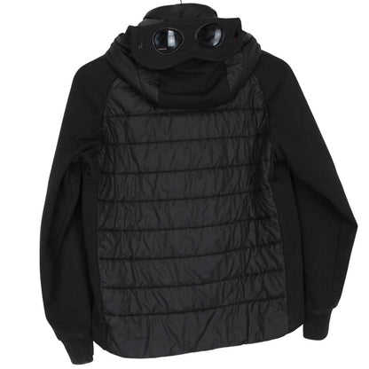 CP Company Black Full Zip Hybrid Quilted Soft Shell Goggle Jacket