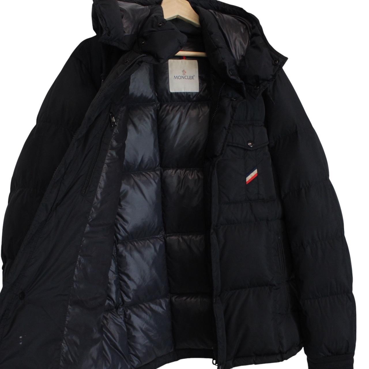 Moncler Alban Navy Blue Full Zip Hooded Down Jacket