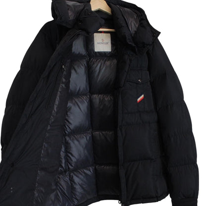 Moncler Alban Navy Blue Full Zip Hooded Down Jacket