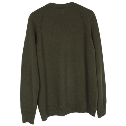 CP Company Khaki Green Wool Blend Knit Lens Jumper