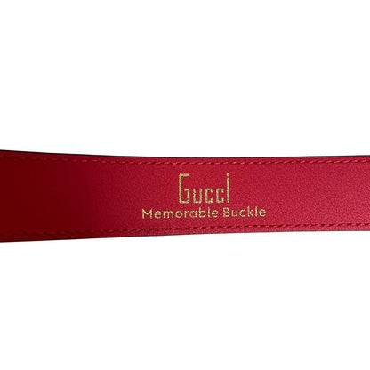 Gucci black and pink leather belt with Marmont buckle and gentle signs of use.