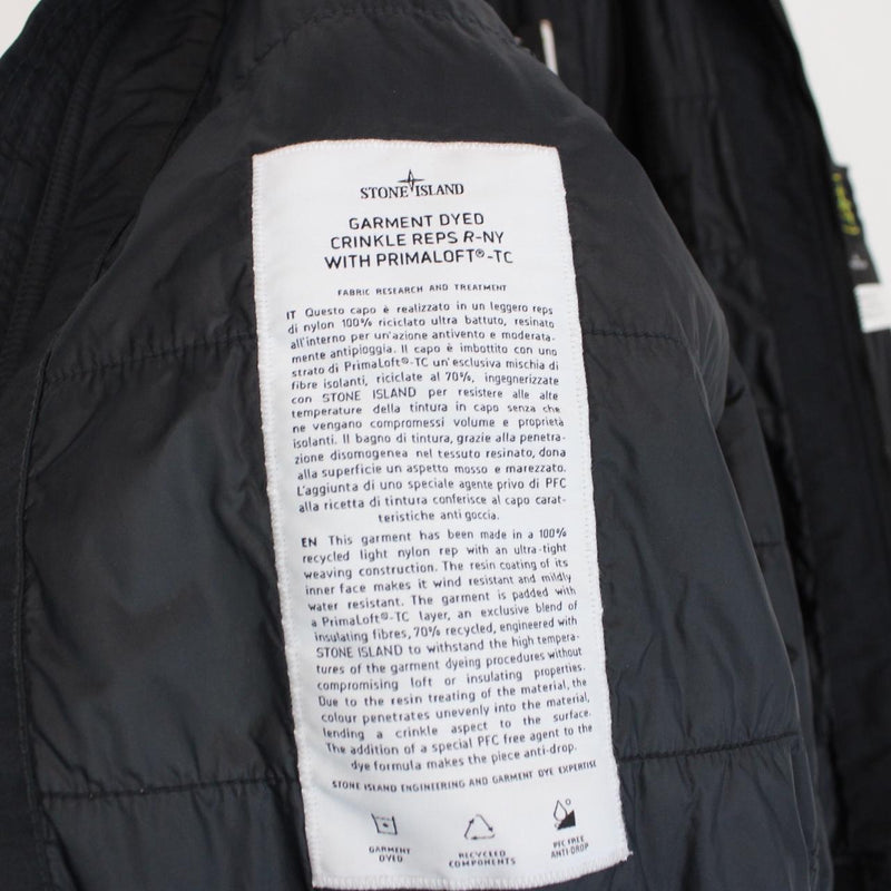 Stone Island AW 2022 Black Garment Dyed Crinkle Reps R-NY Primaloft Jacket