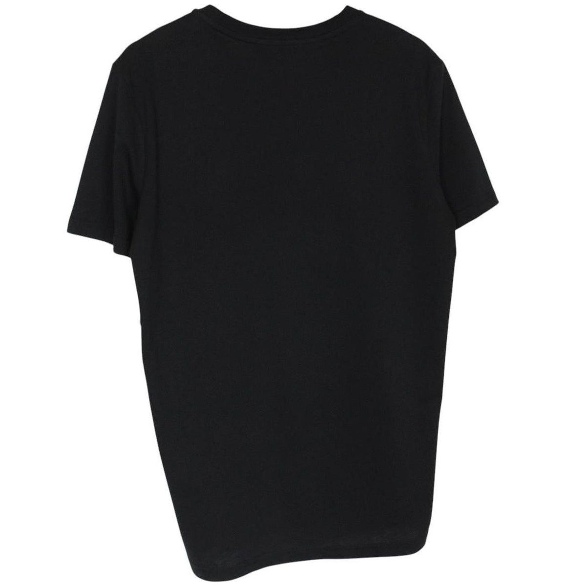 Moschino black cotton t-shirt featuring colorful cartoon print and logo detail.