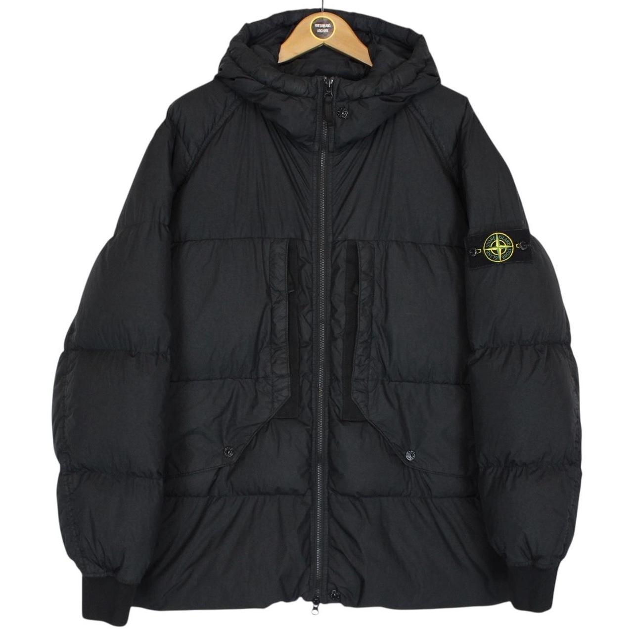 Stone Island AW 2023 Black Garment Dyed Crinkle Reps R-NY Down Puffer Jacket