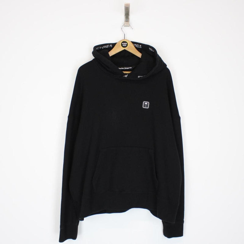 Palm Angels Black Logo Taping Pullover Hoodie Jumper