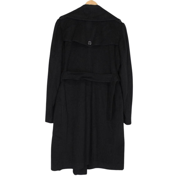 Burberry Black Nova Check Double Breasted Belted Cashmere Wool Trench Coat