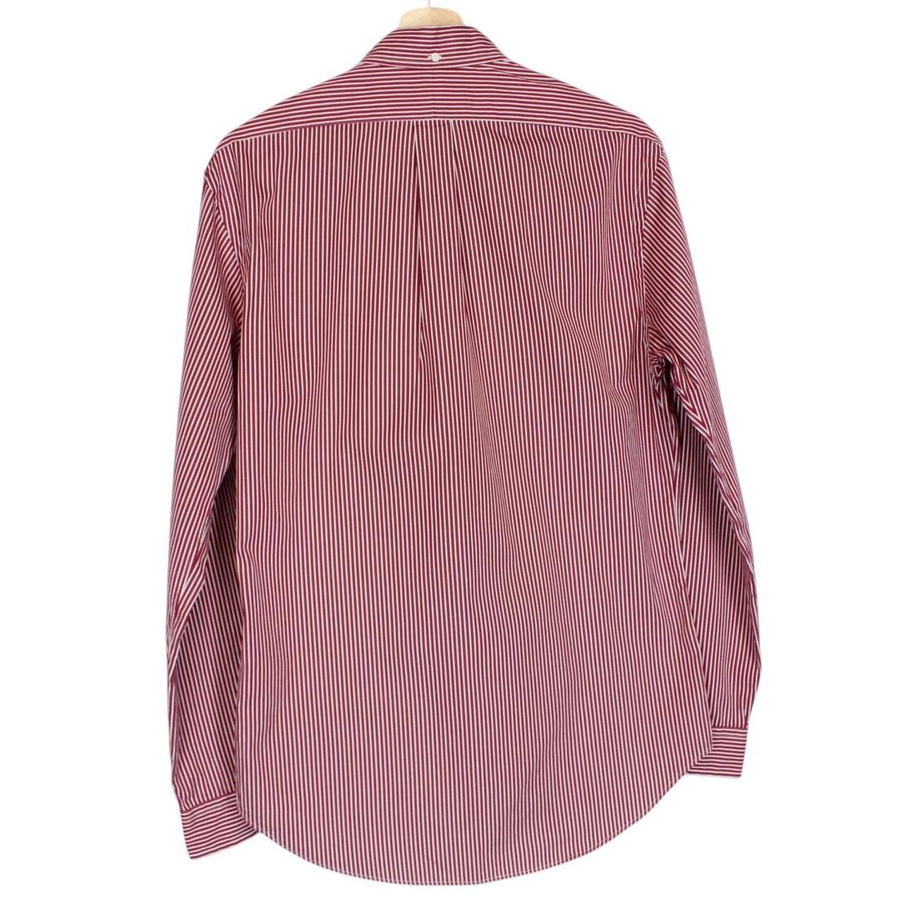 Polo Ralph Lauren Red and White Striped Long Sleeve Cotton Shirt