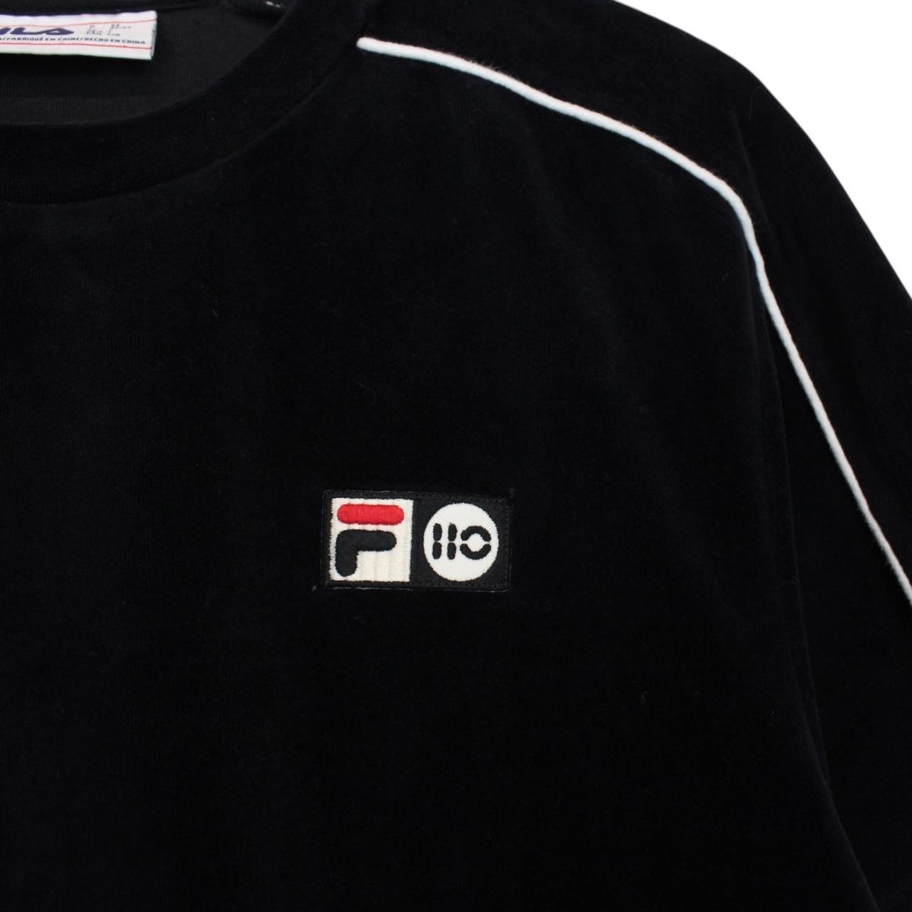 Fila Vintage 110 Velour Hector Navy Blue Short Sleeve Cotton T-Shirt