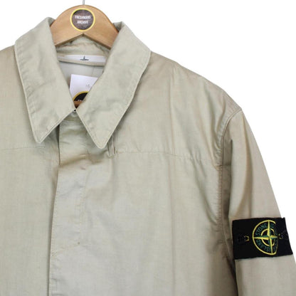 Stone Island AW 2012 Beige Raso Gommato Vinyl Cover Coat with Dutch Rope Lining