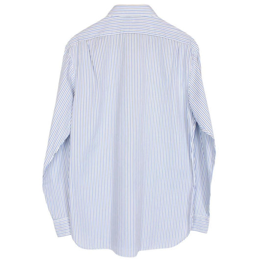 Polo Ralph Lauren White and Blue Striped Long Sleeve Cotton Shirt