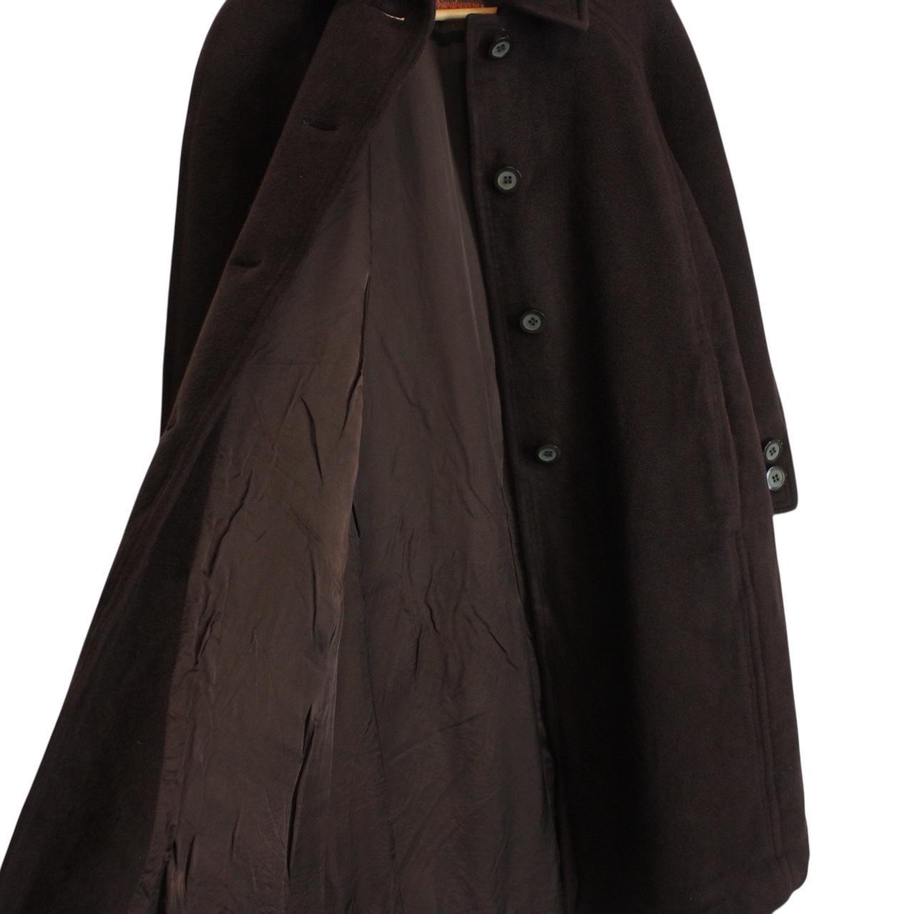 Vintage 90s Yves Saint Laurent Brown Cashgora Wool Coat