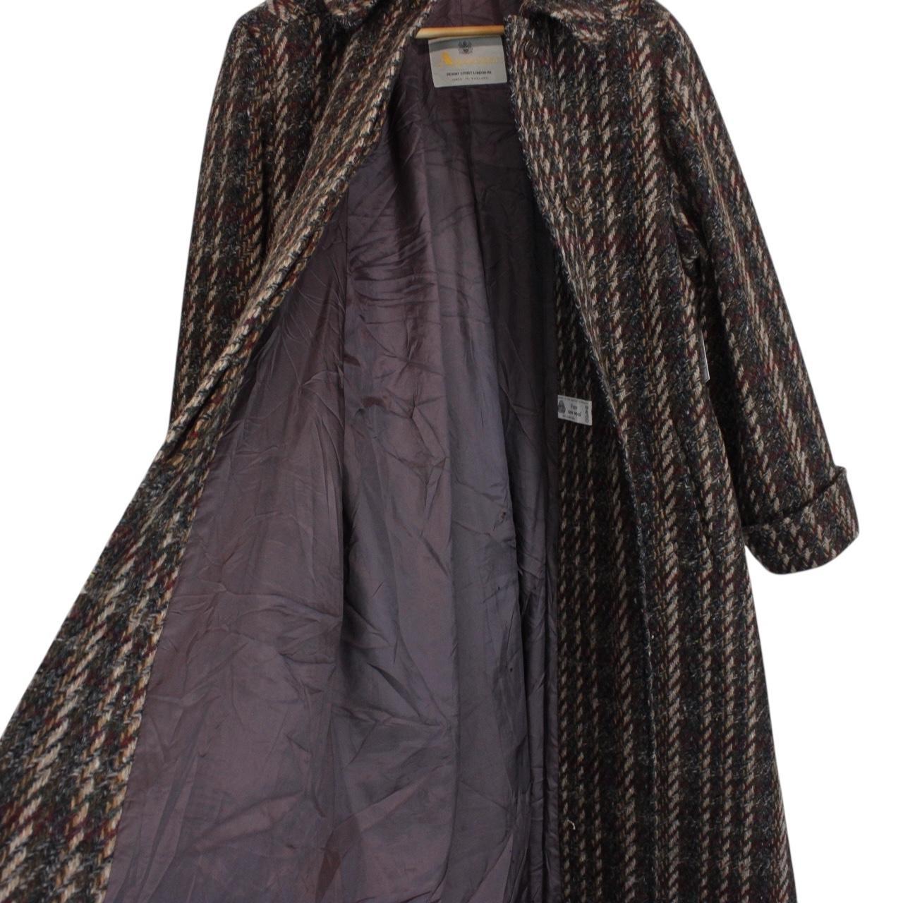Vintage 80s Aquascutum Multicoloured Check Wool Coat