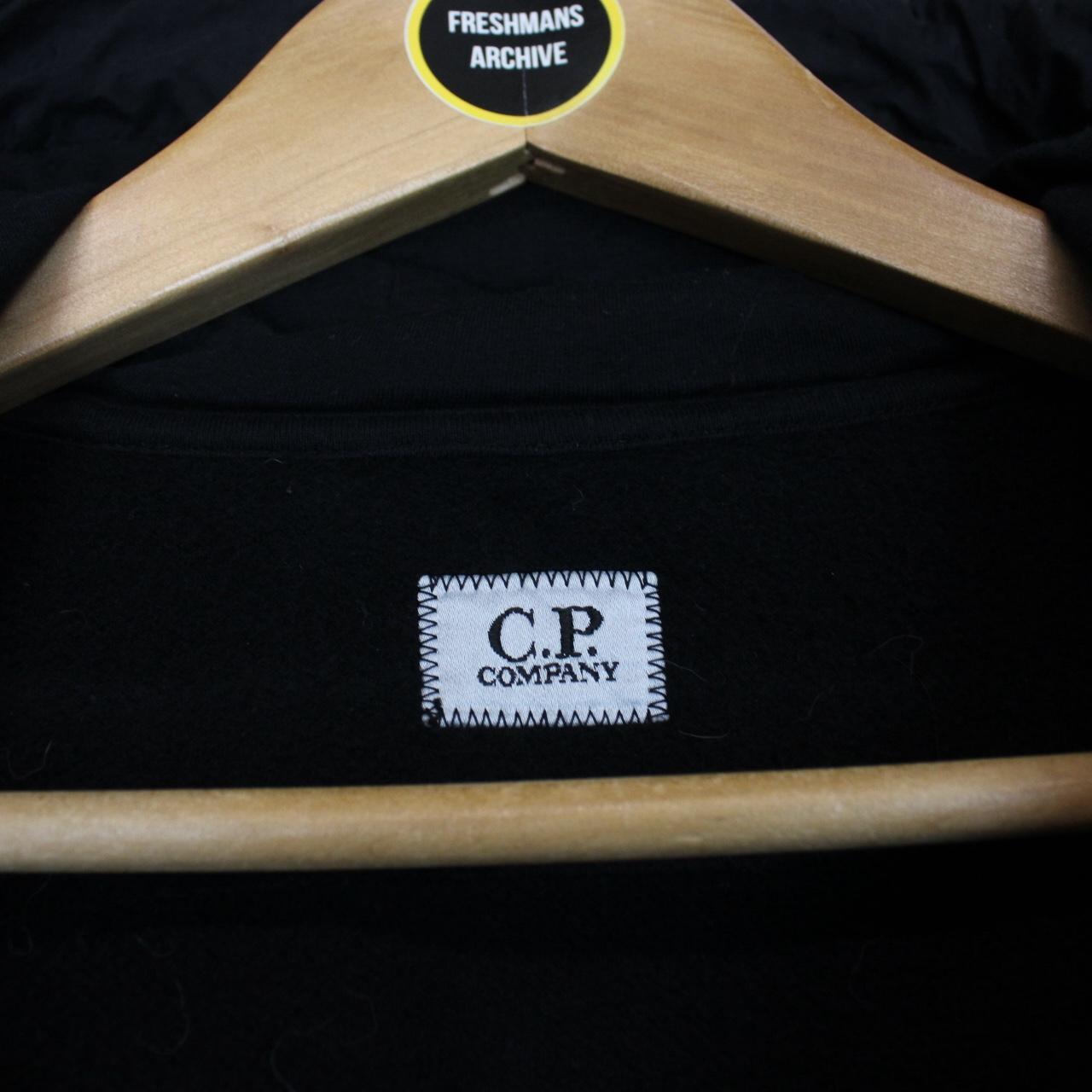 CP Company Black Diagonal Fleece Goggle Lens Hoodie Jumper