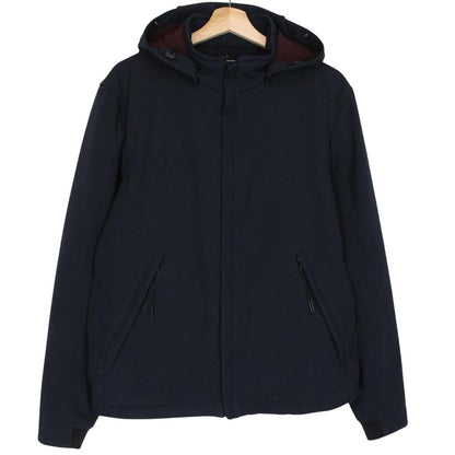 CP Company Navy Blue Full Zip Soft Shell Goggle Jacket