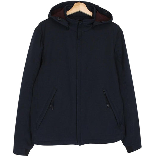 CP Company Navy Blue Full Zip Soft Shell Goggle Jacket