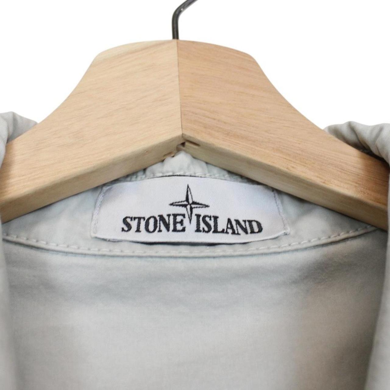 Stone Island AW 2022 Pale Blue Full Zip Cotton Overshirt Jacket