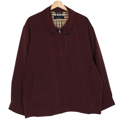 Burberry London Burgundy Nova Check Lined Harrington Jacket