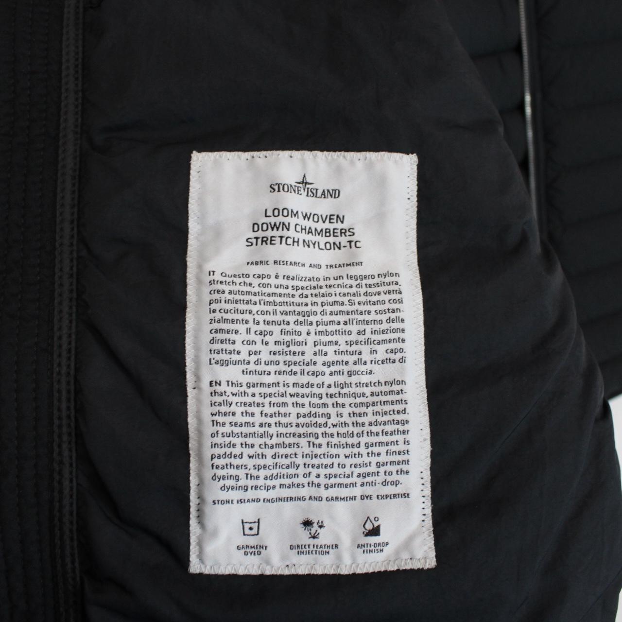 Stone Island AW 2020 Black Loom Woven Chambers Stretch Nylon TC Down Jacket