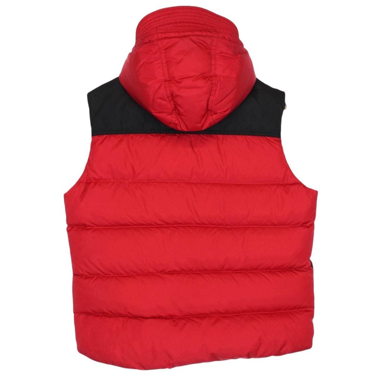 Moncler Red and Black Tartan Check Amirage Wool Down Gilet / Bodywarmer