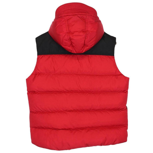 Moncler Red and Black Tartan Check Amirage Wool Down Gilet / Bodywarmer