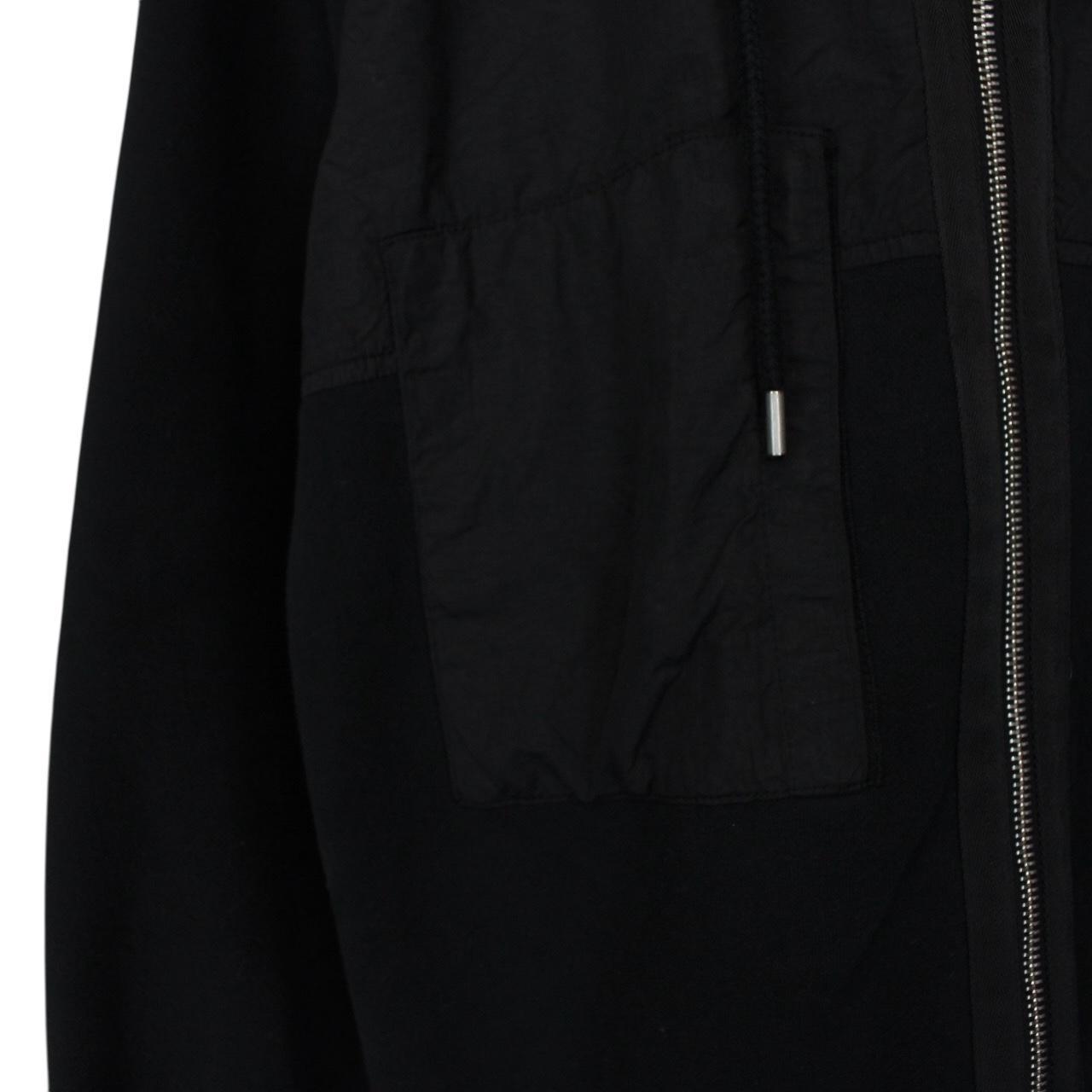 CP Company Black Diagonal Fleece Goggle Lens Hoodie Jumper