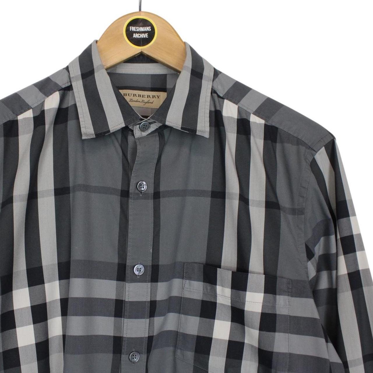 Burberry London Grey Nova Check Long Sleeve Cotton Shirt