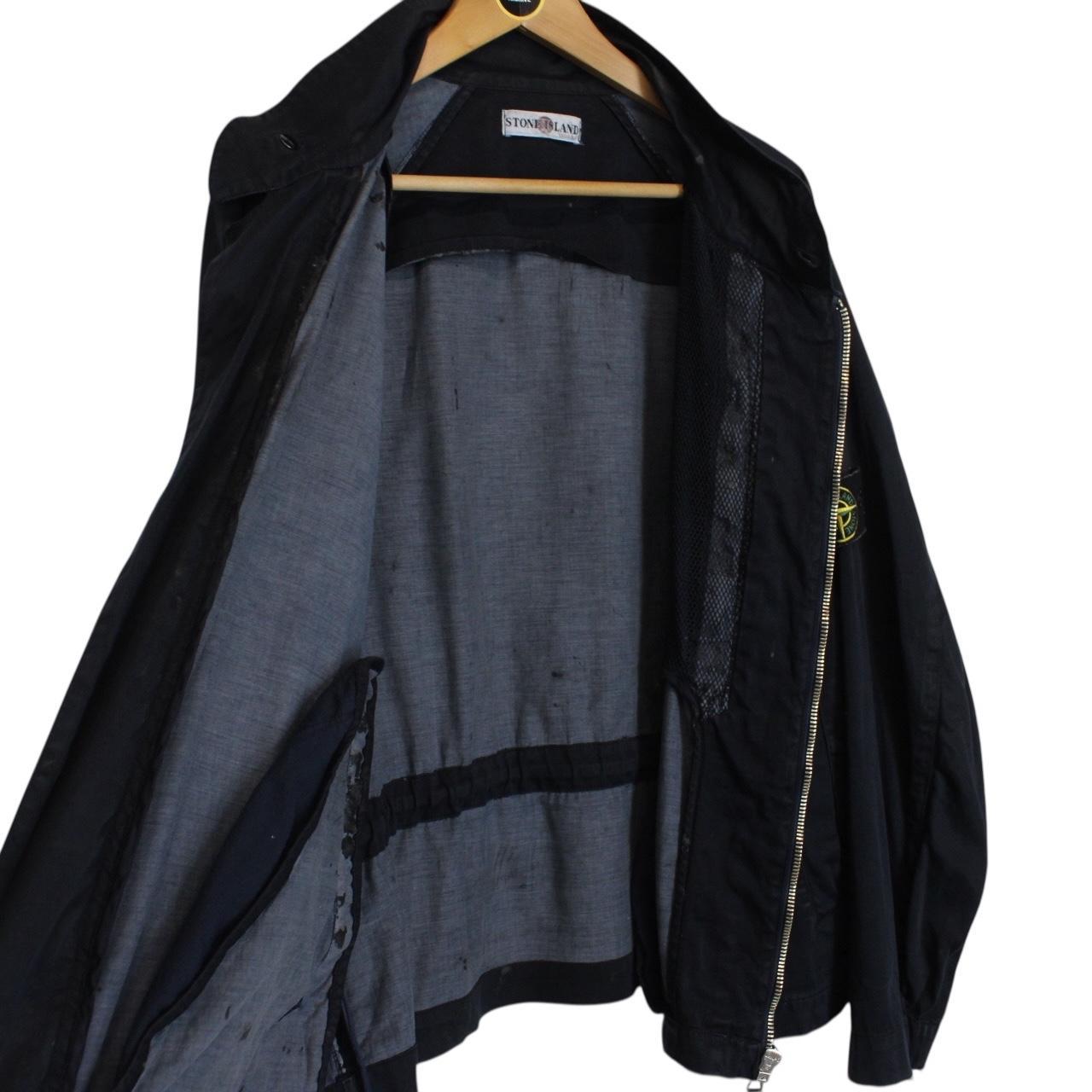 Vintage Stone Island SS 2001 Navy Blue Raso Gommato Full Zip Jacket