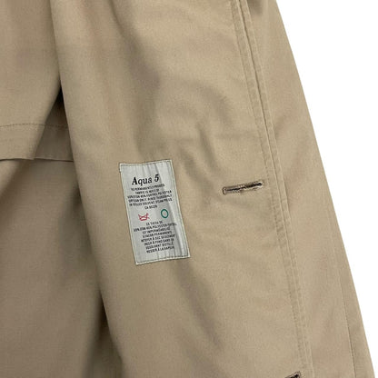 Vintage 80s Aquascutum Aqua 5 Tan Brown Cotton Blend Trench Coat