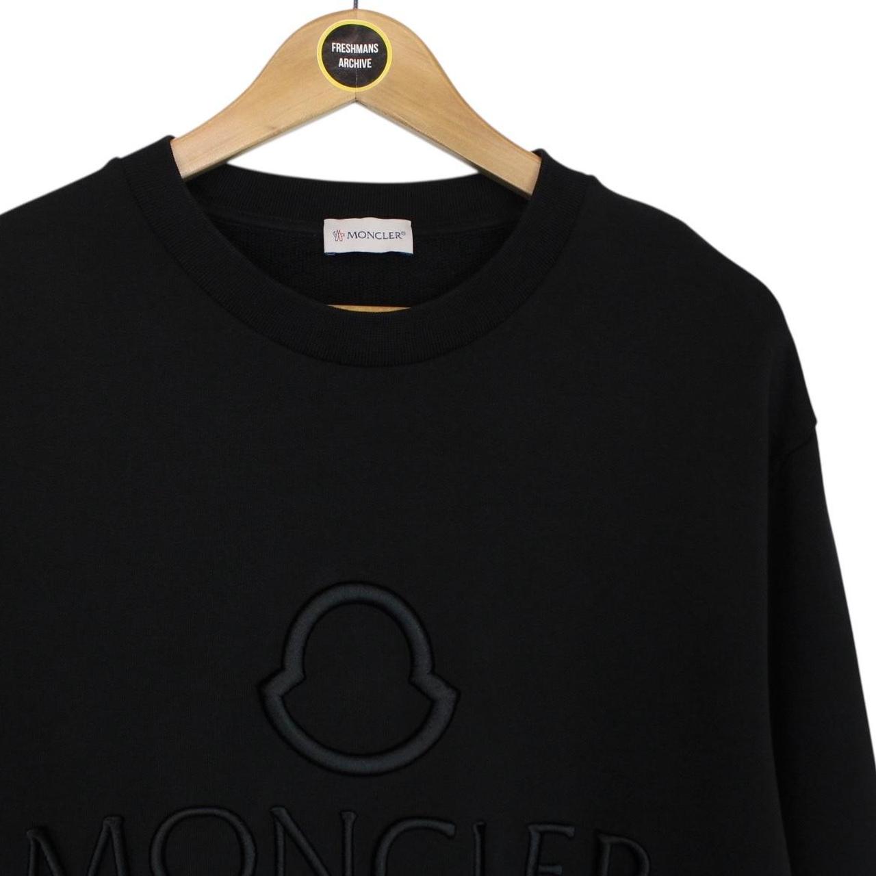 Moncler Black Cotton Logo Embroidered Sweatshirt Jumper