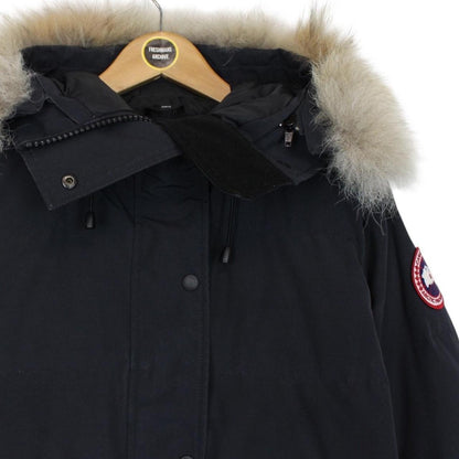 Canada Goose Navy Blue Shelburne Parka Down Coat with Fur Trim