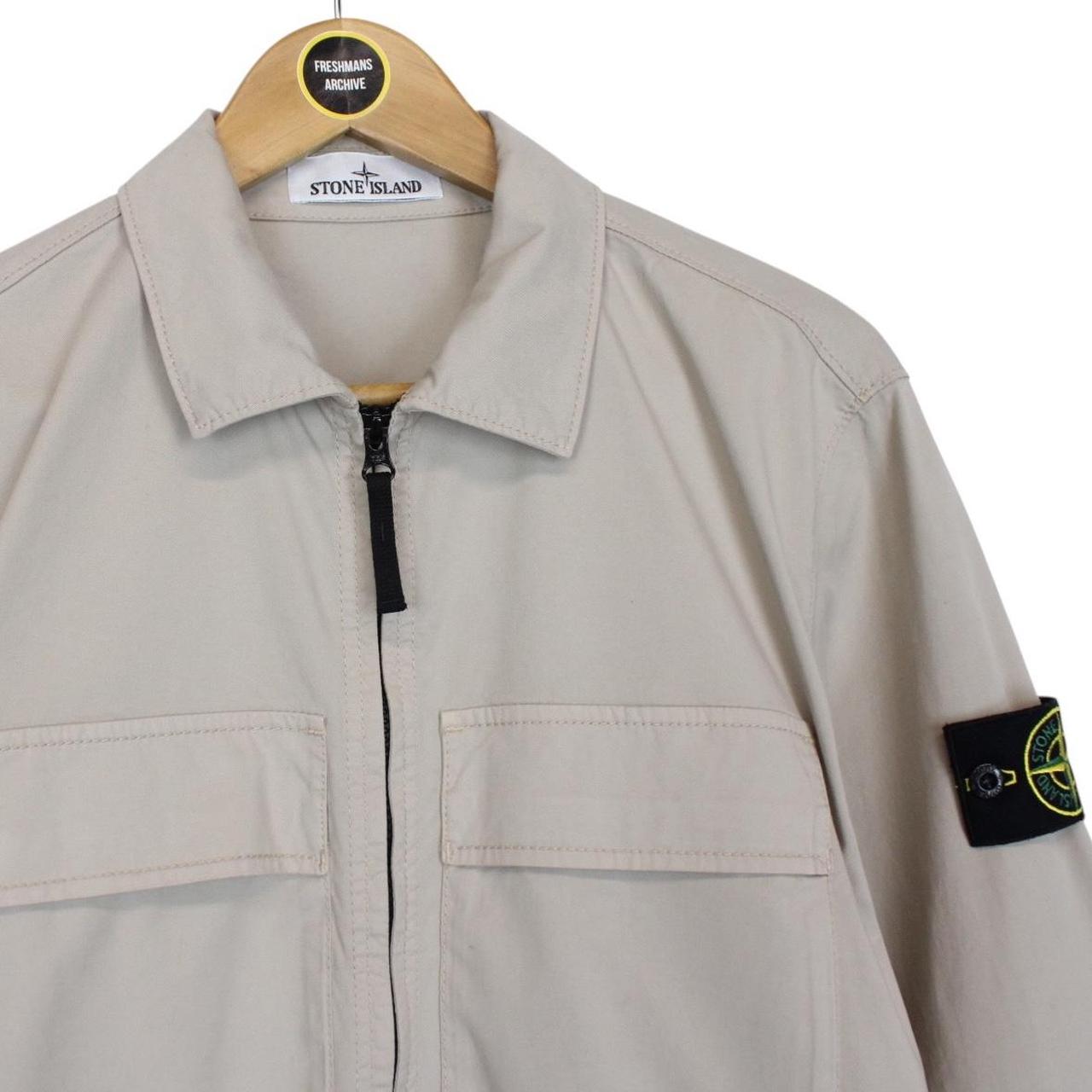 Stone Island SS 2023 Beige Full Zip Cotton Overshirt Jacket