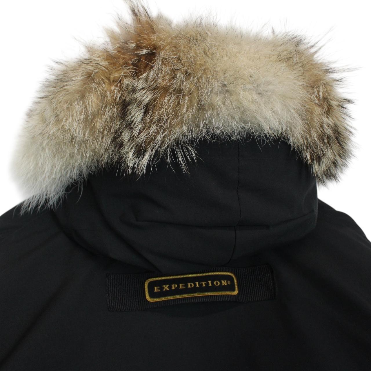 Canada Goose Black Expedition Parka Down Jacket with Fur Trim