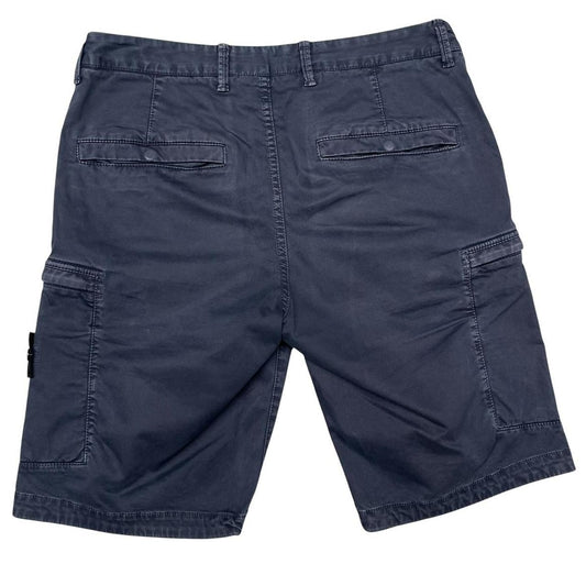 Stone Island SS 2021 Navy Blue Bermuda Cotton Cargo Shorts