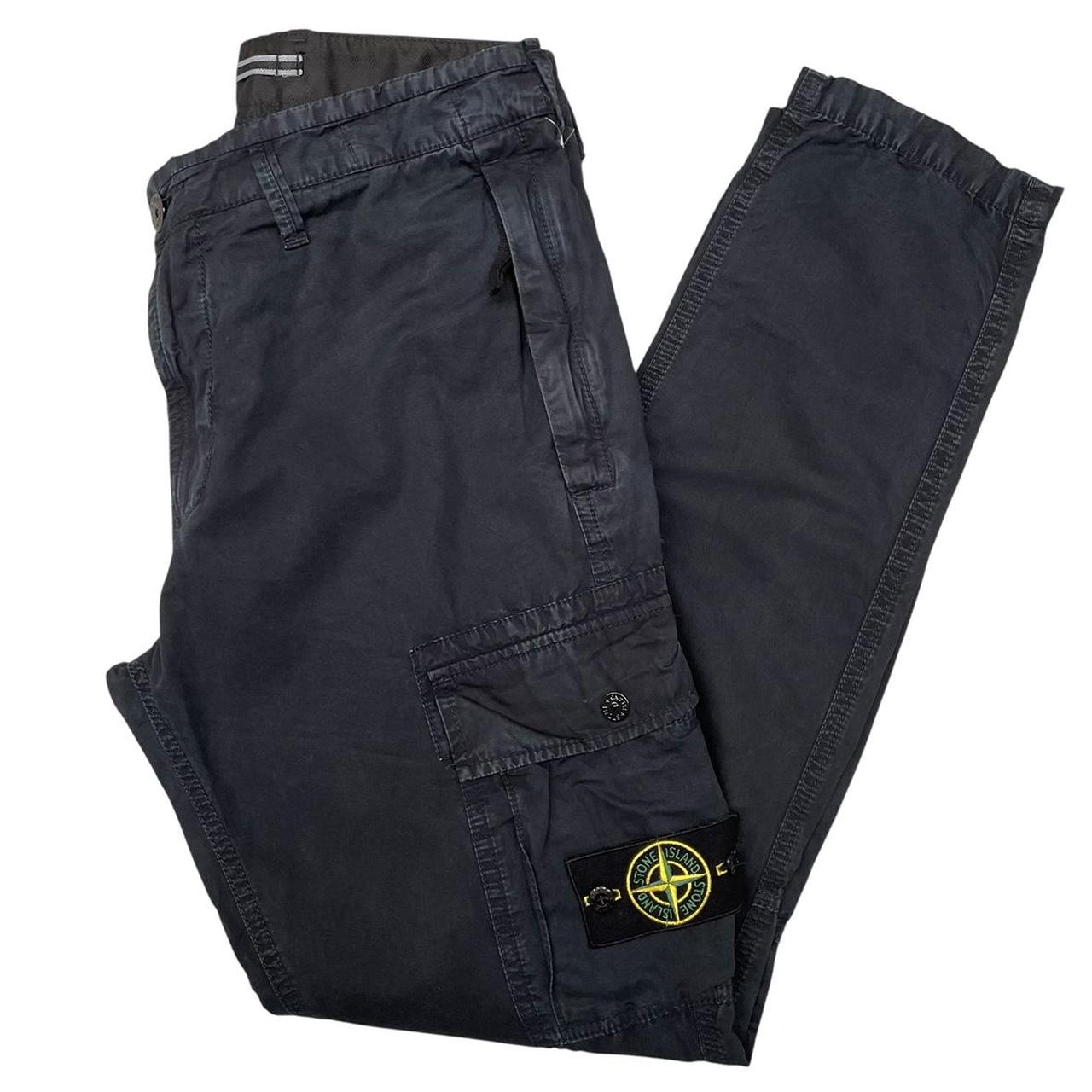 Stone Island SS 2022 Navy Blue Slim Fit Cargo Trousers
