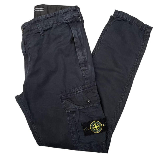 Stone Island SS 2022 Navy Blue Slim Fit Cargo Trousers