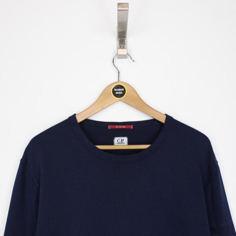 CP Company Navy Blue Lens Thin Sweatshirt Jumper